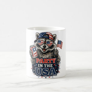 Funny Party In The USA Patriotic Racoon T-Shirt Coffee Mug