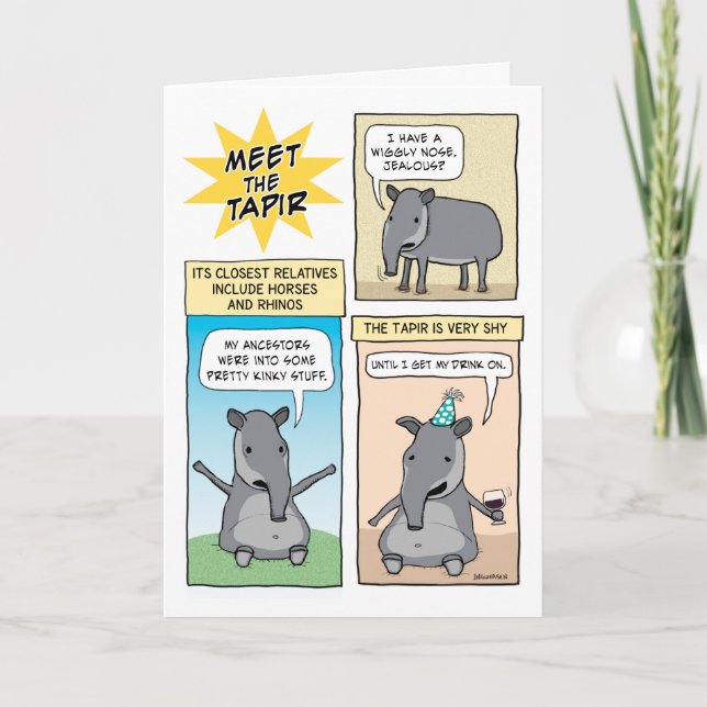 Funny Party Like a Tapir Birthday Card (Front)