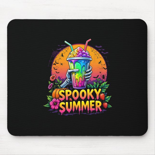 Funny Party Spooky Summer Drinks Summerween Vibes  Mouse Pad (Front)