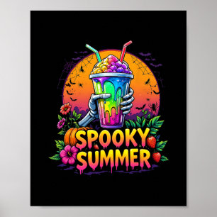 Funny Party Spooky Summer Drinks Summerween Vibes Poster