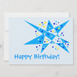 Funny Party Star and Dots Abstract Happy Birthday Card