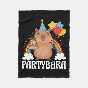 Funny Partybara Capybara Happy Birthday Kids Boys Fleece Blanket