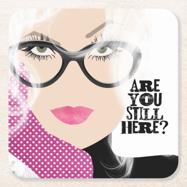 Funny PartyWare - LaRue's Paper Plates Square Paper Coaster (Front)