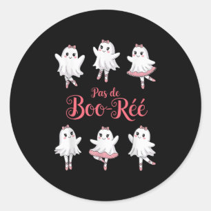 Funny Pas De Boo-rée Ghost Ballet Halloween Dance Classic Round Sticker