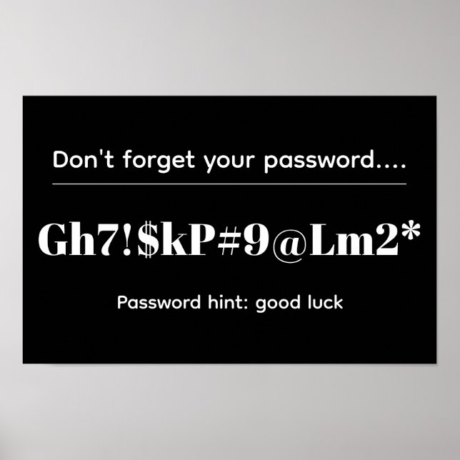Funny Password Poster (Front)