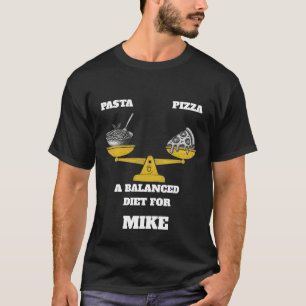 Funny Pasta and Pizza Balanced Diet Personalised T-Shirt