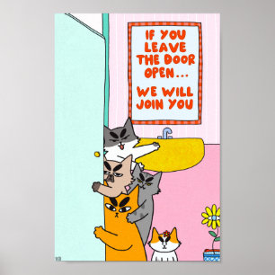 Funny Pastel Humorous Cat Poster