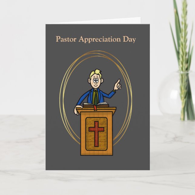 Funny Pastor Appreciation Day Card (Front)