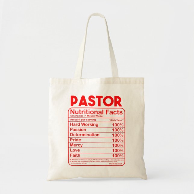 Funny Pastor Appreciation Gift For Men Women Cool  Tote Bag (Front)
