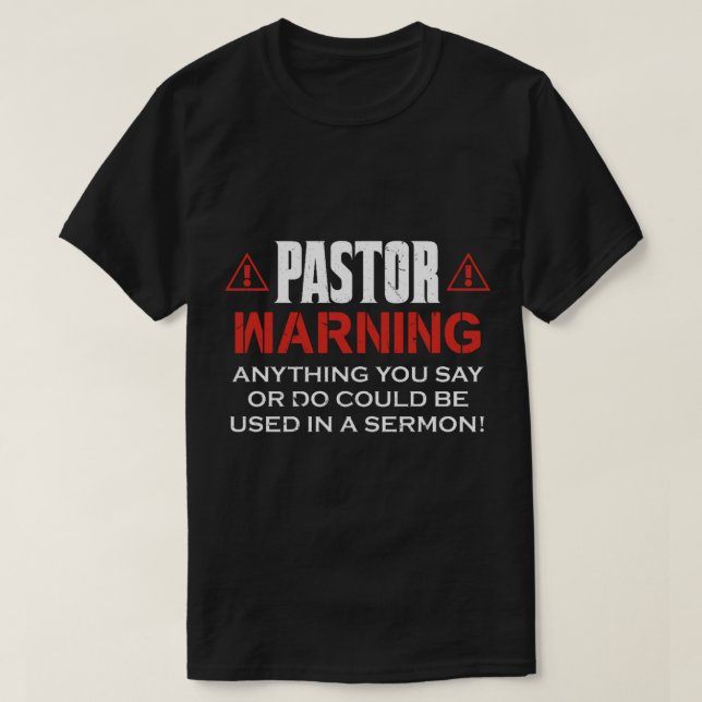 Funny Pastor Gift Pastor Warning I Might Put You I T-Shirt (Design Front)