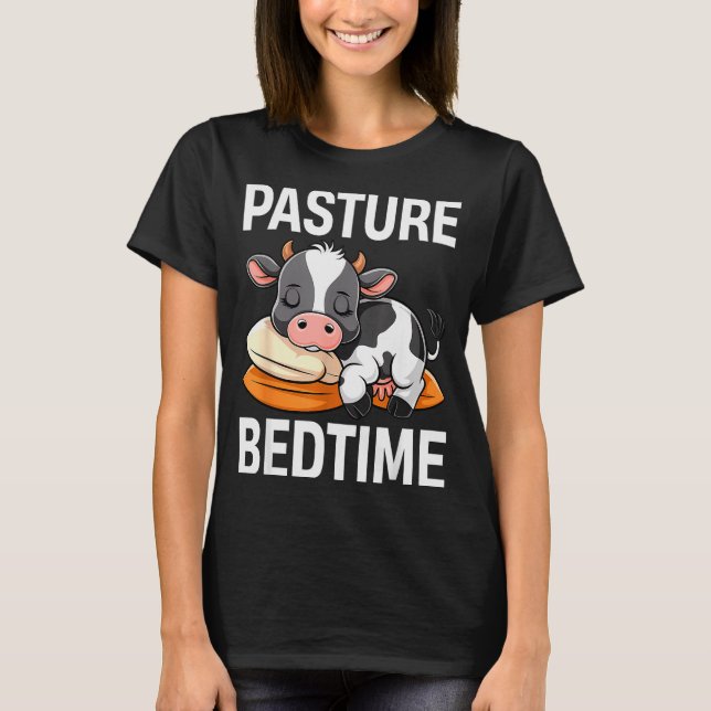 Funny Pasture Bedtime Cute Cow Pajamas Pj Sleep  T-Shirt (Front)