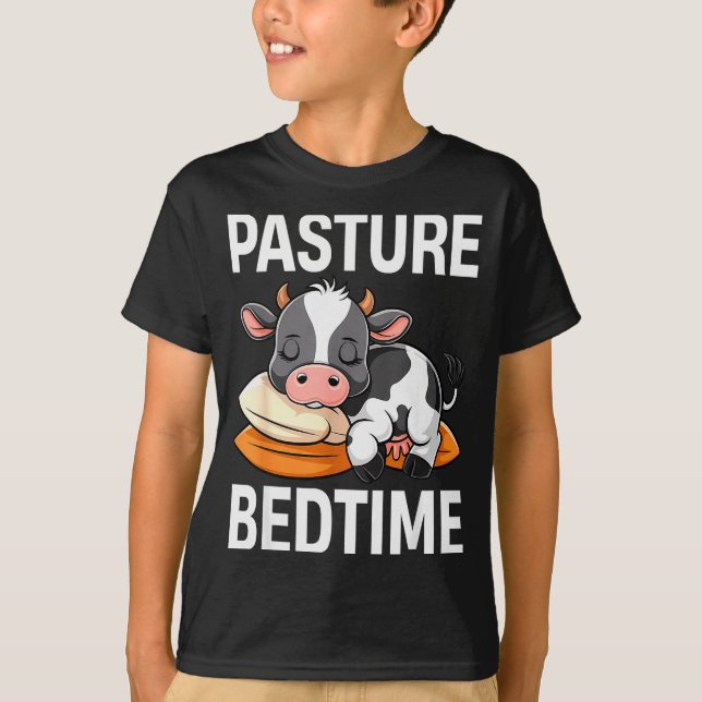 Funny Pasture Bedtime Cute Cow Pajamas Pj Sleep  T-Shirt (Front)