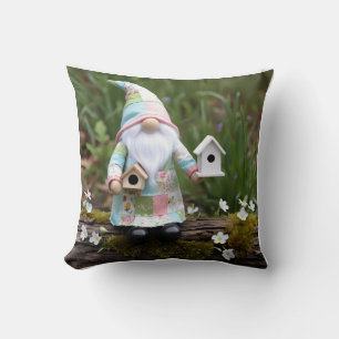 Funny Patchwork Gnome: Home Sweet Birdhouse Cushion