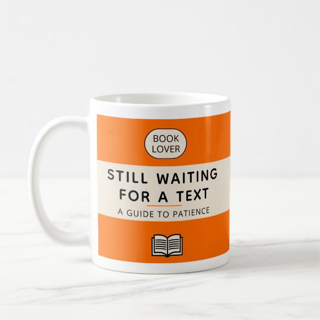 Funny Patience Title Retro Paperback Cover Orange Coffee Mug (Left)
