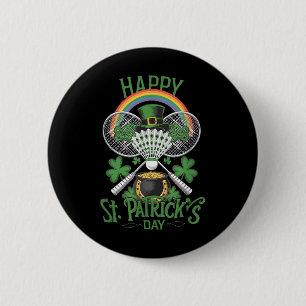 Funny Patricks Day Badminton Costume Four-leaf Clo 6 Cm Round Badge