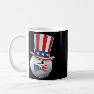 Funny Patriotic America Flag Golf 4th Of July Mum Coffee Mug