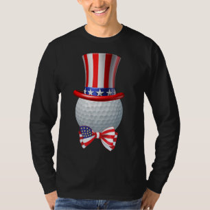 Funny Patriotic America Flag Golf 4th Of July Mum T-Shirt