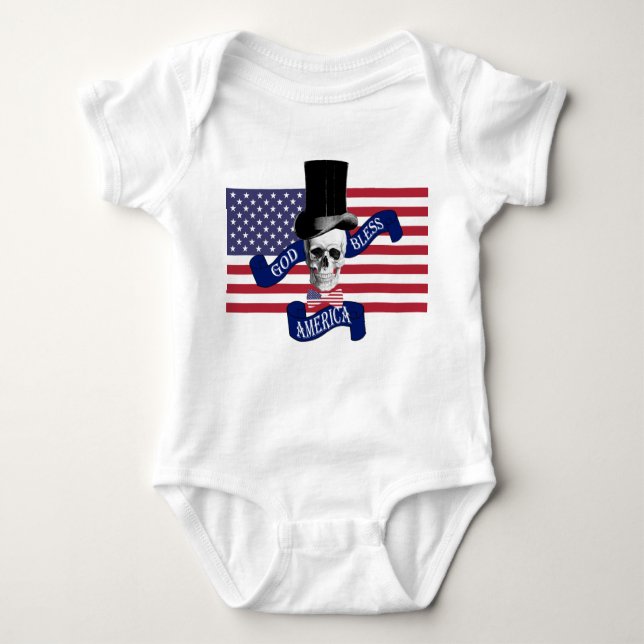 Funny patriotic american baby bodysuit (Front)