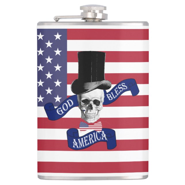 Funny patriotic American Hip Flask (Front)