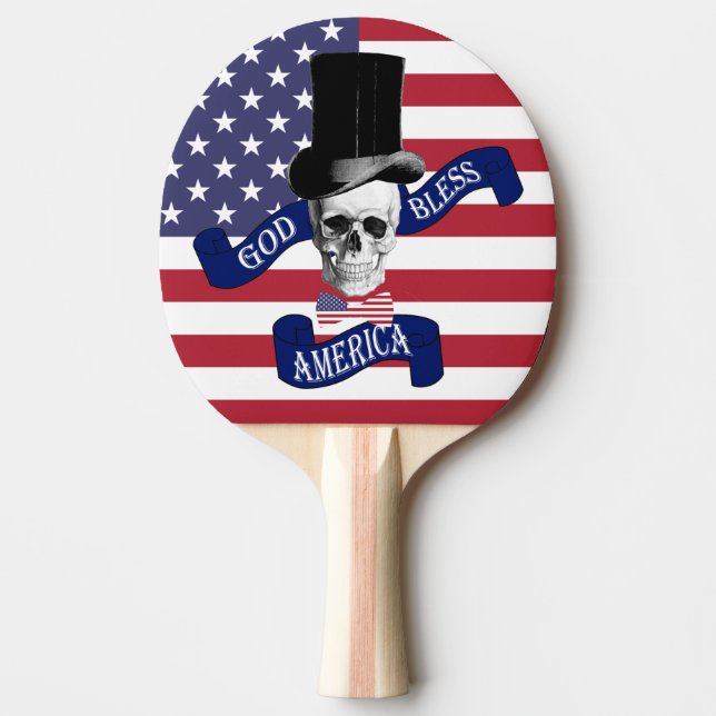 Funny Patriotic American Ping Pong Paddle (Front)