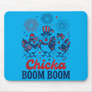 Funny Patriotic Chicken 4th Of July Usa Chicka Mouse Pad