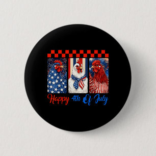 Funny Patriotic Chickens Usa Flag 4th Of July 6 Cm Round Badge