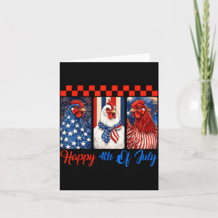 Funny Patriotic Chickens Usa Flag 4th Of July Card