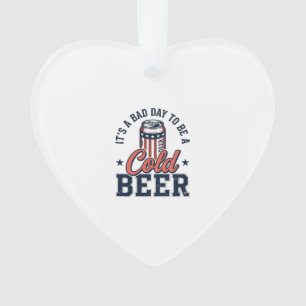 Funny Patriotic Cold Beer Vintage Vector Shirt Des Ornament