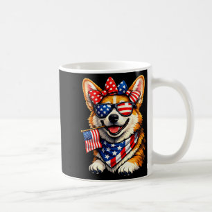 Funny patriotic corgi dog american flag graphicFun Coffee Mug