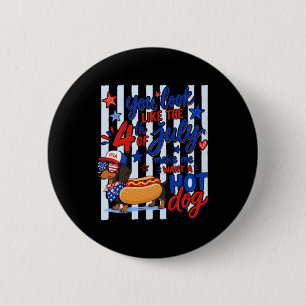Funny Patriotic Dachshund Hotdog 4th Of July 6 Cm Round Badge