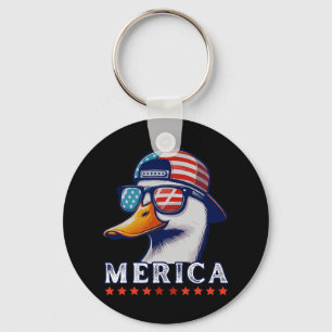 Funny Patriotic Duck Lovers 4th Of July Funny Duck Key Ring