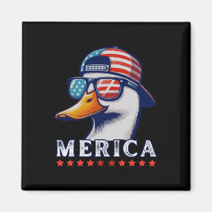 Funny Patriotic Duck Lovers 4th Of July Funny Duck Magnet