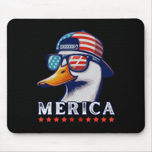 Funny Patriotic Duck Lovers 4th Of July Funny Duck Mouse Pad
