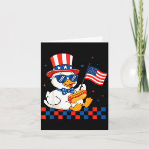 Funny patriotic duck usa flag 4th of july kids card