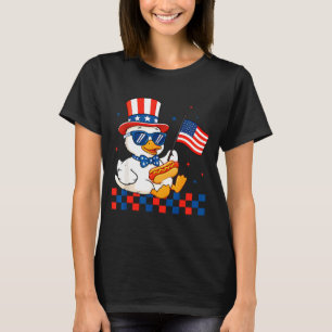 Funny patriotic duck usa flag 4th of july kids T-Shirt