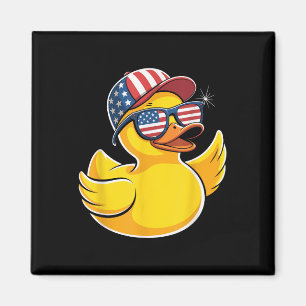 Funny Patriotic Duck Usa Flag 4th Of July Men Wome Magnet