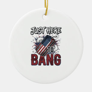 Funny Patriotic Firecracker Vintage 4th of July Sh Ceramic Ornament