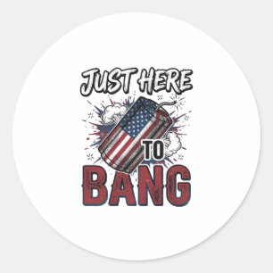 Funny Patriotic Firecracker Vintage 4th of July Sh Classic Round Sticker