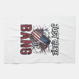 Funny Patriotic Firecracker Vintage 4th of July Sh Tea Towel