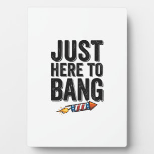 Funny Patriotic Firework Bang Vintage Shirt Design Plaque