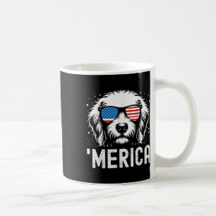 Funny Patriotic Golden Retriever Merica Happy 4th  Coffee Mug
