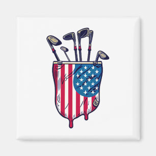 Funny Patriotic Golf Pocket Usa America Flag 4th O Magnet