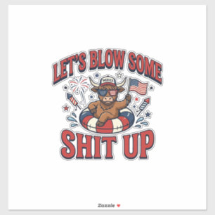 Funny Patriotic Highland Cow Fireworks Shirt (2)_1