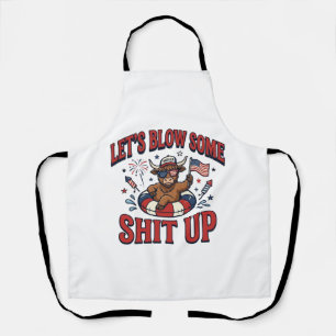 Funny Patriotic Highland Cow Fireworks Shirt (2)_1 Apron
