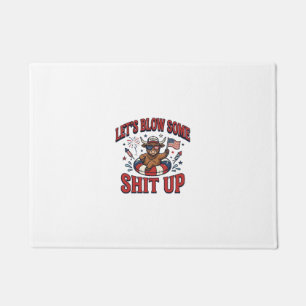Funny Patriotic Highland Cow Fireworks Shirt (2)_1 Doormat