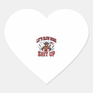 Funny Patriotic Highland Cow Fireworks Shirt (2)_1 Heart Sticker