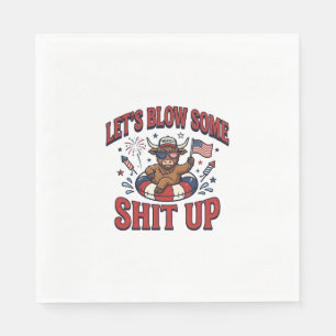 Funny Patriotic Highland Cow Fireworks Shirt (2)_1 Napkin