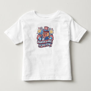 Funny Patriotic Hot Dog 4th of July Party Toddler T-Shirt