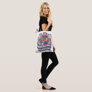 Funny Patriotic Hot Dog 4th of July Party Tote Bag