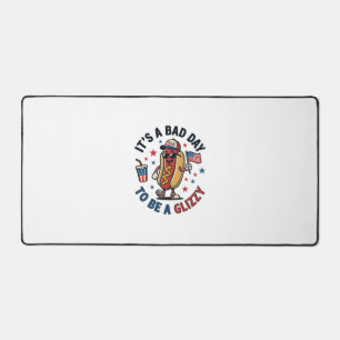 Funny Patriotic Hot Dog Vintage Engraving Shirt De Desk Mat